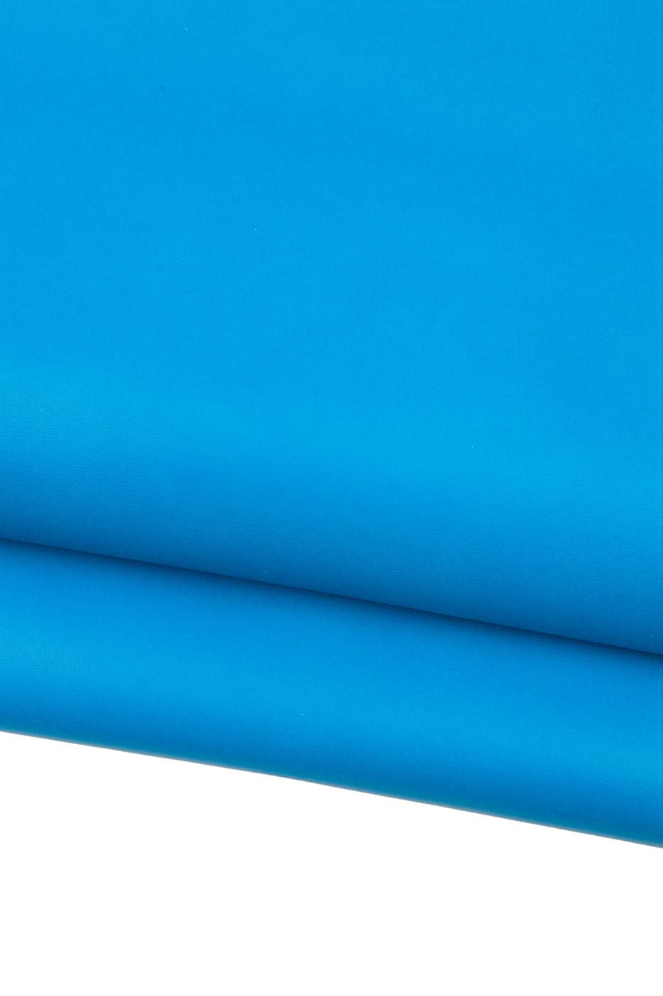 Light blue soft leather hide, SMOOTH lambskin NAPPA, thin sheepskin for hobbyists 0.6-0.8 mm B18752-TU La Garzarara