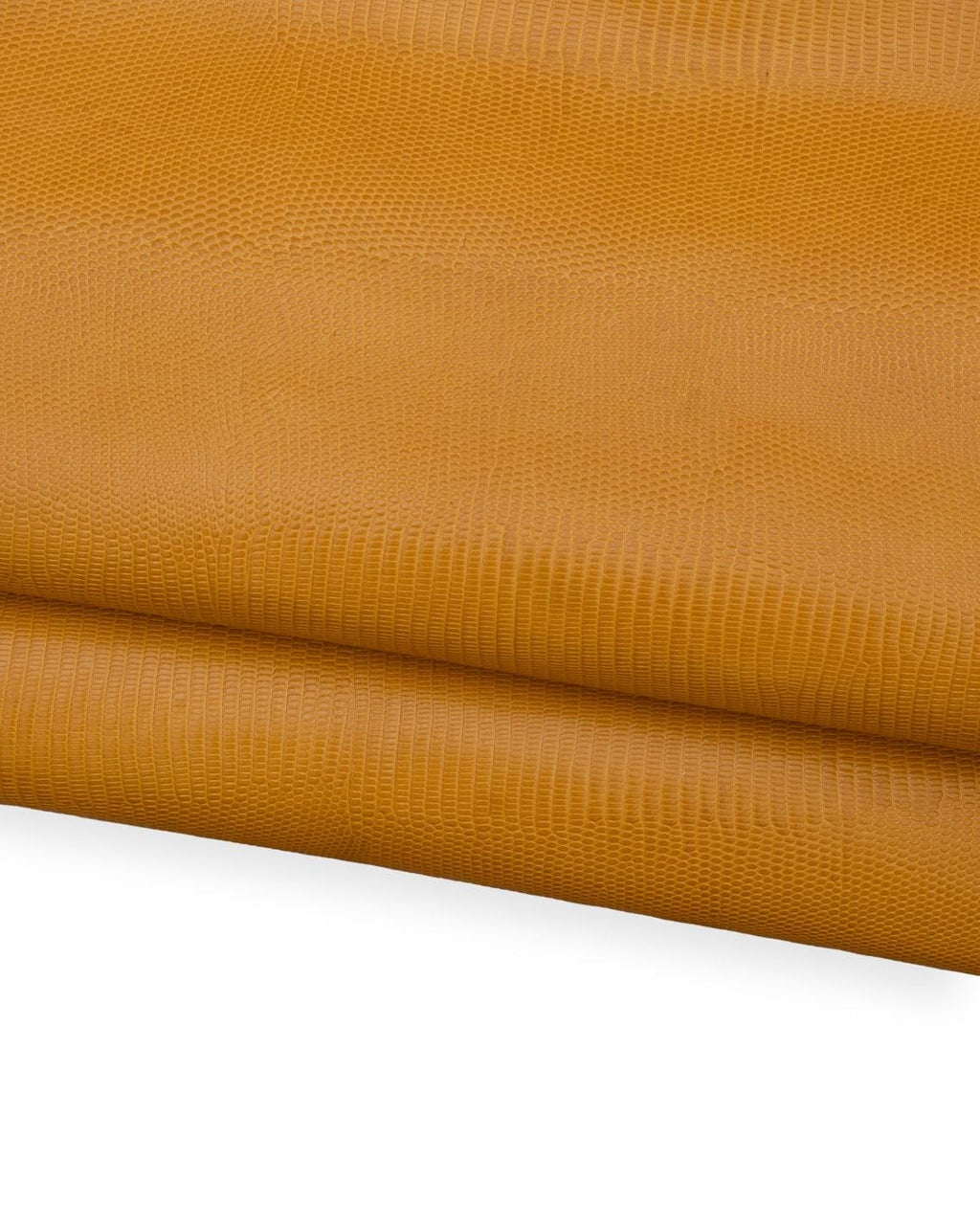 Yellow LIZARD printed leather hide, semi-glossy REPTILE embossed cowhide, classic soft calfskin for crafters, 1.0 - 1.1 mm B18785-ST