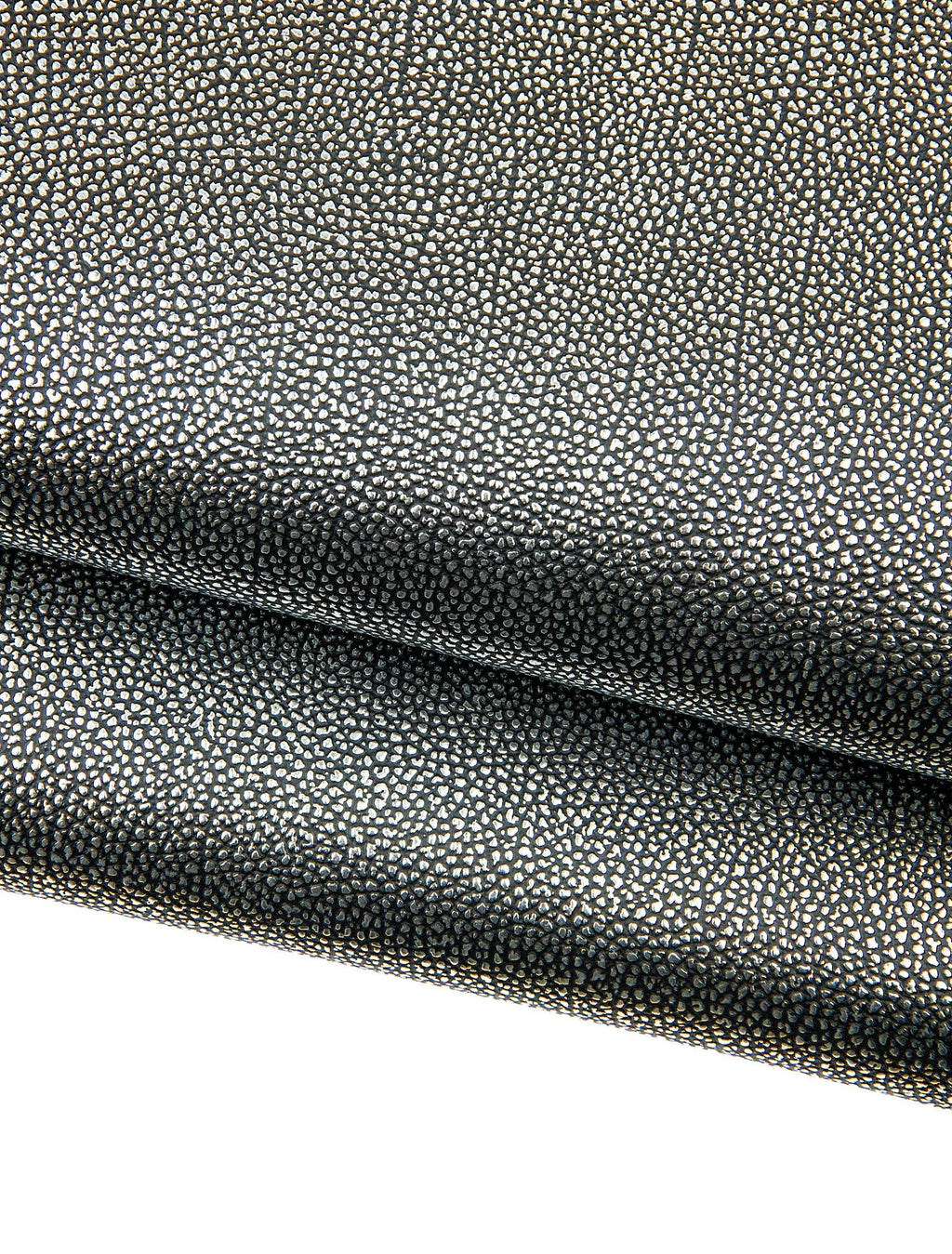 Black Silver Metallic Leather Hide, Shagreen Effect, Pearl Texture Leather, Designer Leather 1.5 - 1.6 mm B18707-MT(st) La Garzarara