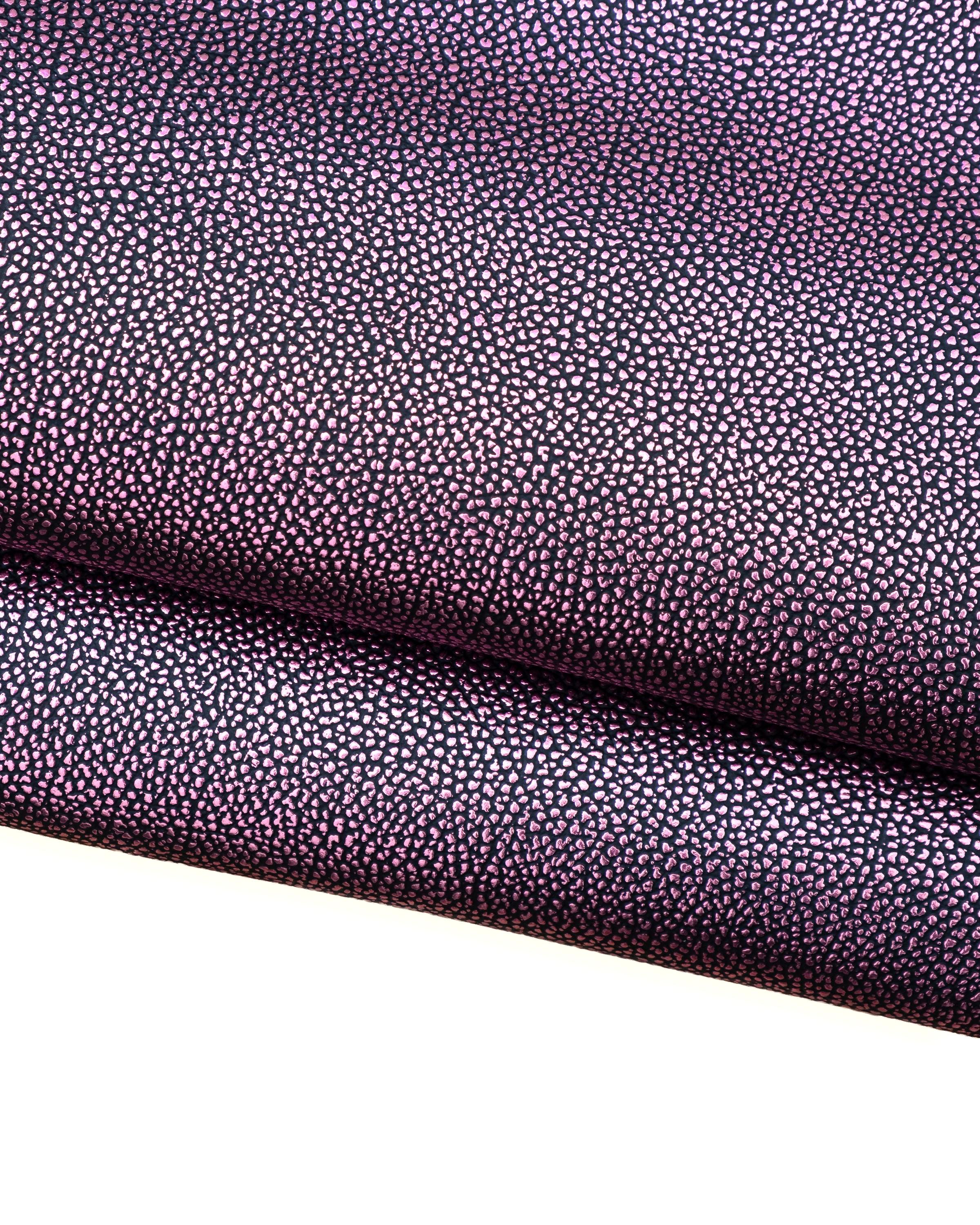 Purple embossed leather hide, Soft Metallic Shagreen Print Leather 1.5 - 1.6 mm B18701-MT(st) La Garzarara