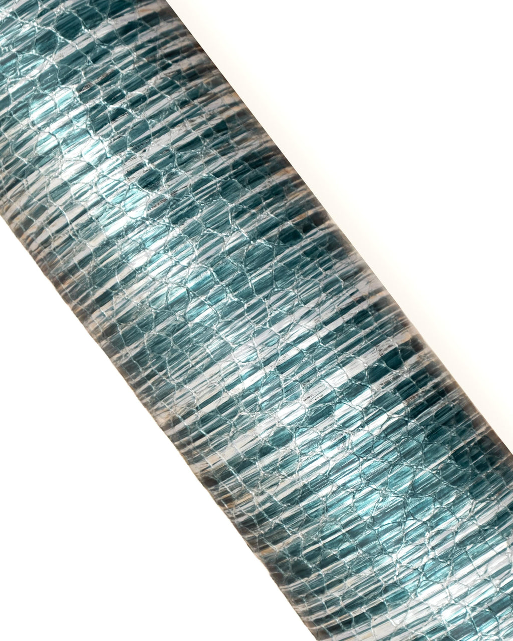 Turquoise STRIPED leather skin, silver metallic goatskin, REPTILE print, soft and bright B18782-mt(st) La Garzarara