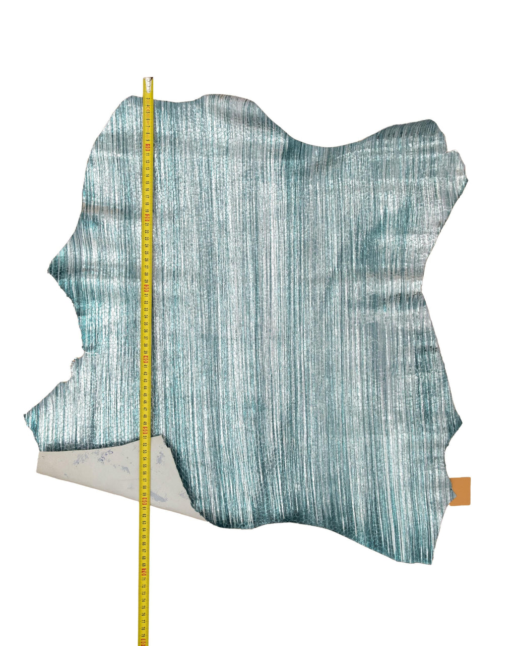 Turquoise STRIPED leather skin, silver metallic goatskin, REPTILE print, soft and bright B18782-mt(st) La Garzarara