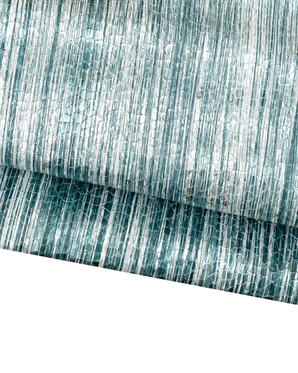 Turquoise STRIPED leather skin, silver metallic goatskin, REPTILE print, soft and bright B18782-mt(st) La Garzarara