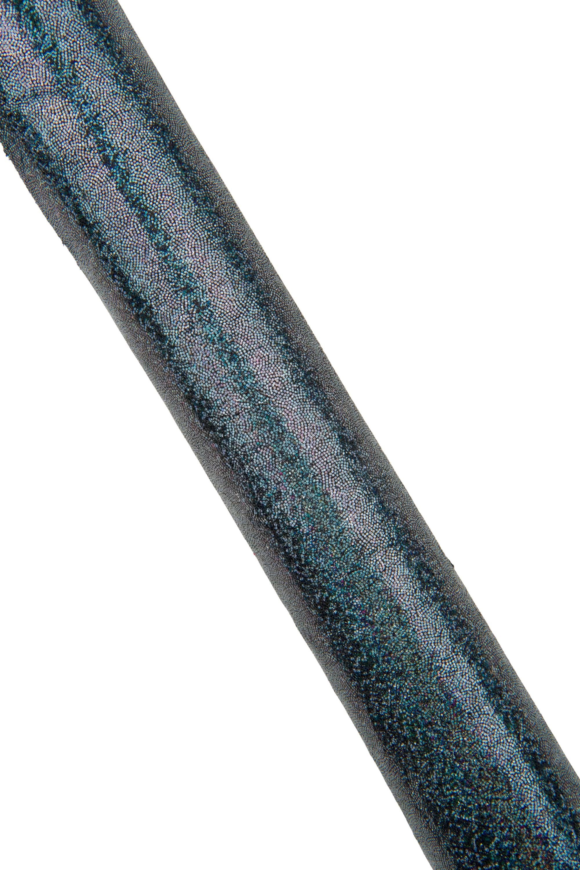 Shimmer METALLIC leather, gunmetal glitter skin, sparkle iridescent steel blue goatskin, B18706-MT La Garzarara