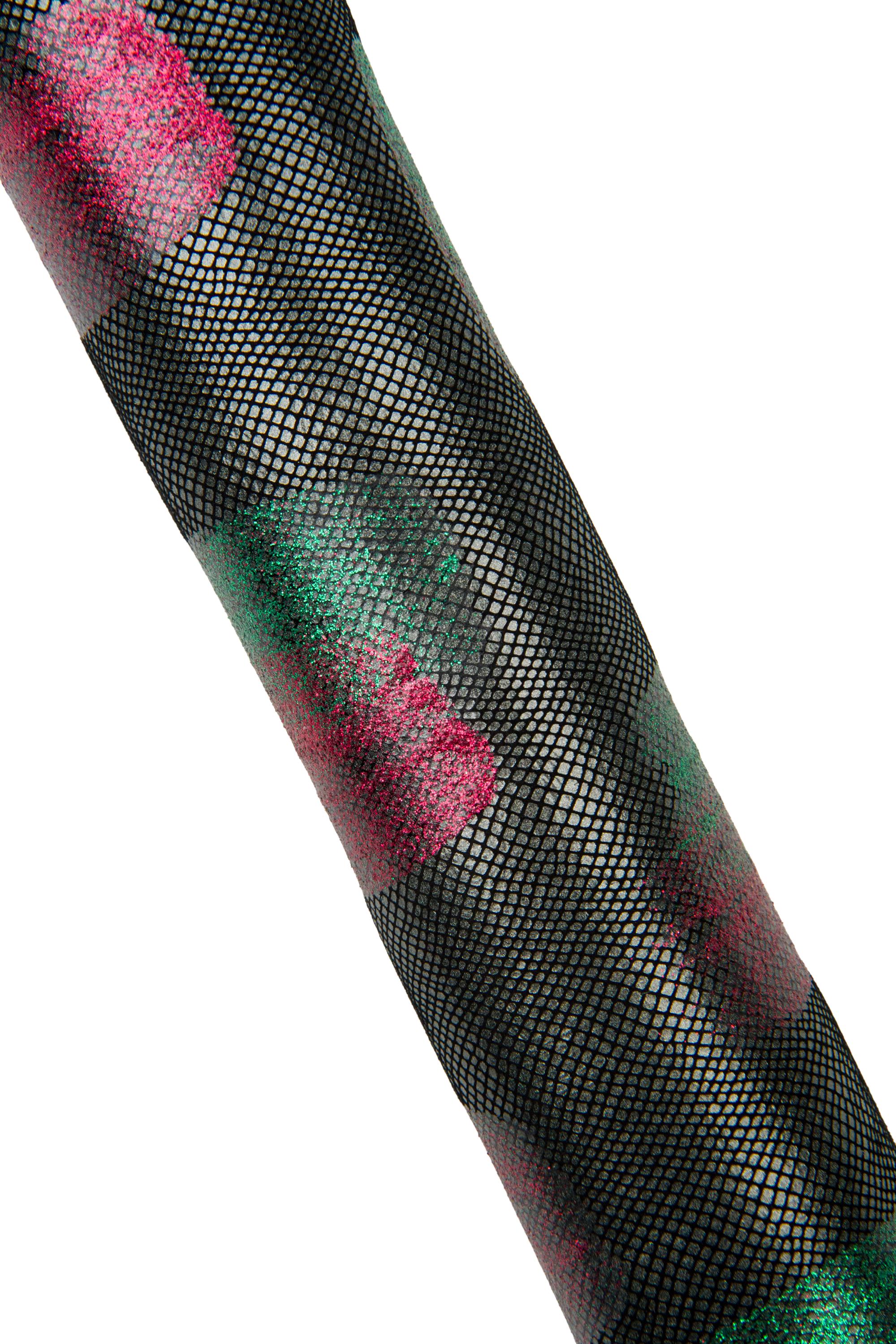 Black Brushstroke Leather skin, Glitter Hand painted goatskin, Hand crafted hide B18400-DM La Garzarara