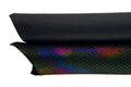 Black grain leather hide, holographic polka dot laminated skin, rainbow glossy fashion leather hide B17389-MT(ST) La Garzarara