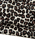 LEOPARD printed hair on leather hide, brown - black cheetah texture on cream PONY calfskin, cowhide for crafting B18379-CV La Garzarara