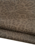 Grey LEOPARD printed leather hide, CHEETAH textured cowhide, animal print on soft calfskin, for diy items B18754-ST La Garzarara