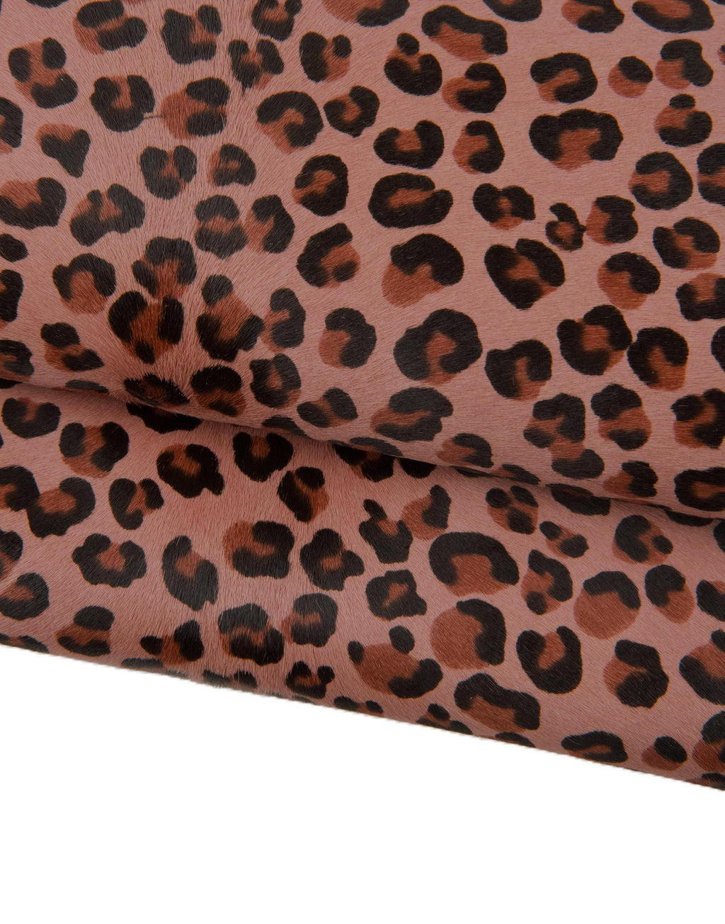 LEOPARD printed HAIR ON leather hide, antique pink - black - brown cheetah textured pony calfskin, soft cowhide for crafting B18643-cv