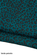 CHEETAH printed leather skin, LEOPARD textured suede goatskin, animal pattern on petroleum green, brown , burgundy soft skin B18682-ST