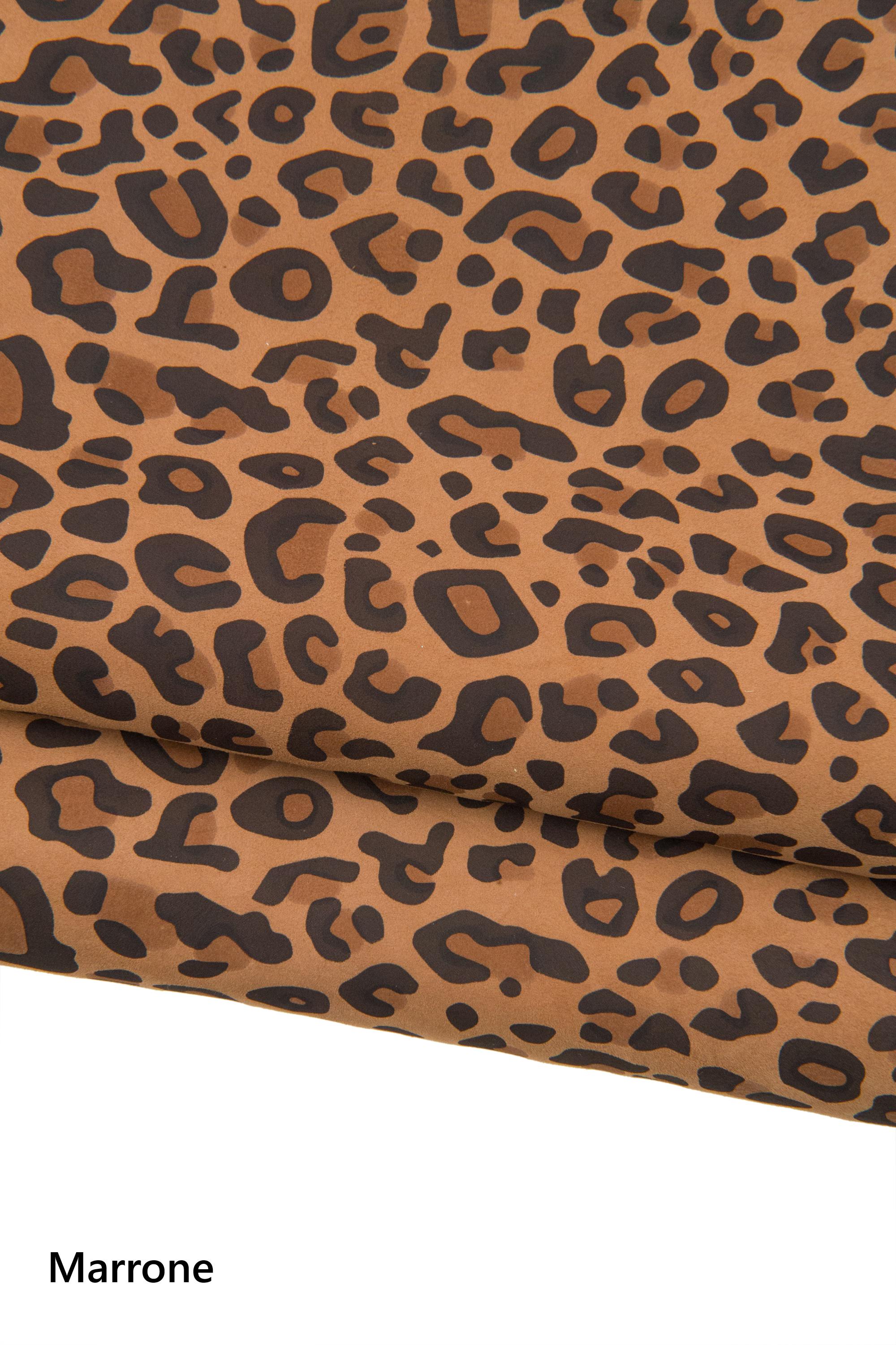 CHEETAH printed leather skin, LEOPARD textured suede goatskin, animal pattern on petroleum green, brown , burgundy soft skin B18682-ST