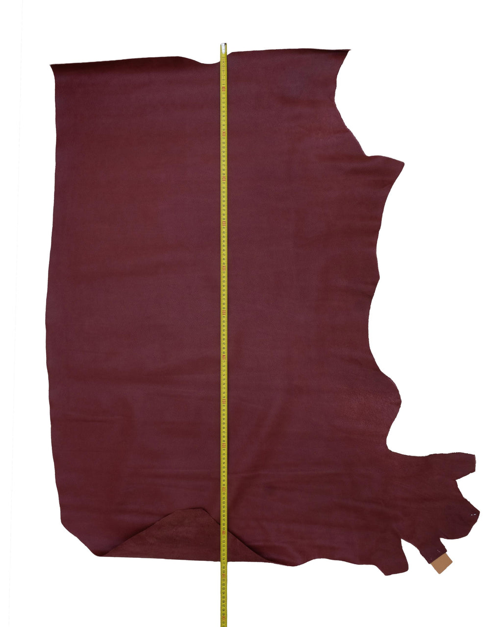 Burgundy red PEBBLE GRAIN printed cowhide, glossy leather hide, embossed pearlized calfskin for crafters B18773-TU La Garzarara