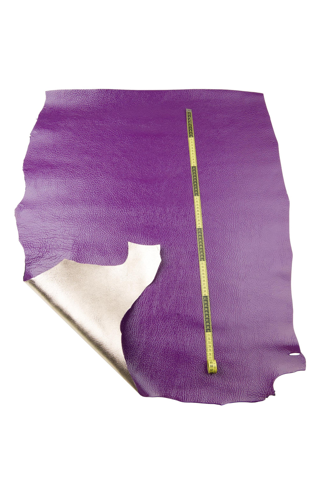 Purple PATENT leather hide, platinum DOUBLE SIDED glossy wrinkled calfskin, semi stiff naplack cowhide, 1.6 - 1.8 mm B18600-tu La Garzarara