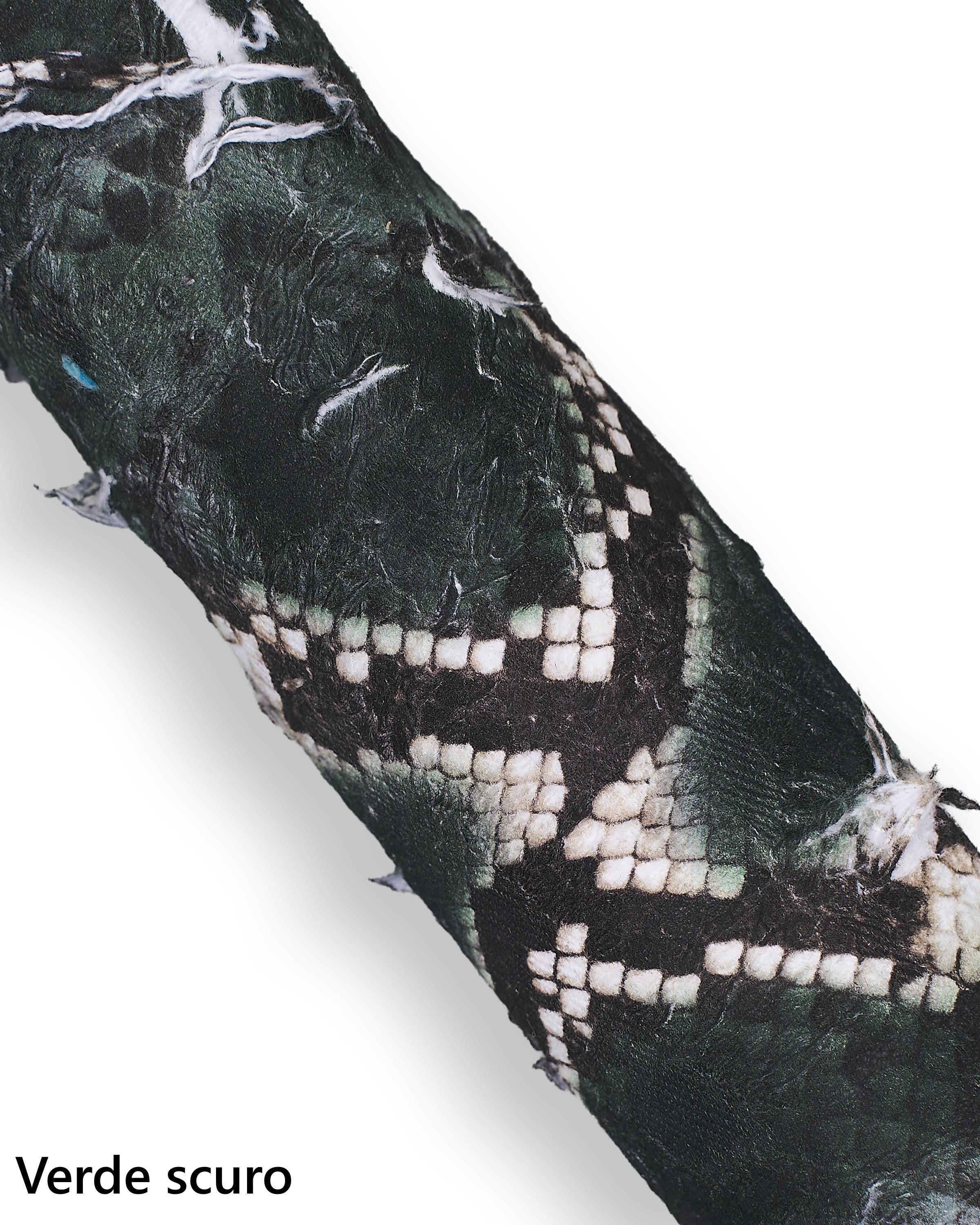 PYTHON printed leather hides, soft reptile skins that are coupled with a FABRIC, 1.0-1.2 mm B18359-ST La Garzarara