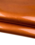 Rust patent leather hide, goatskin, smooth glossy leather skin, solid color 1.0 - 1.1 mm B18755-TU La Garzarara