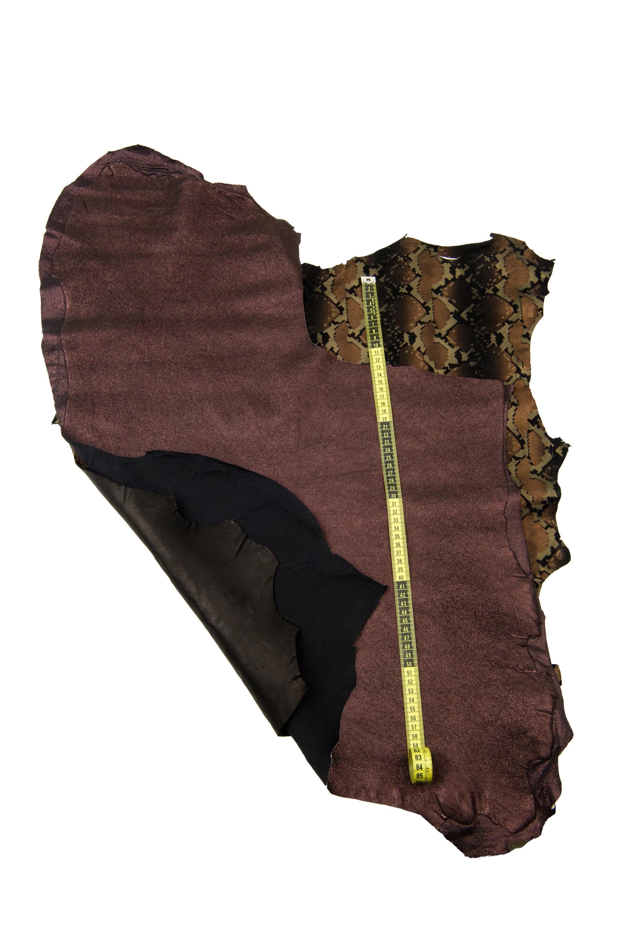 Creative leather palette, Designer python Leather Skins Bronze Metallic Leather Hides Fashion Italian Set B18302-MT(st) La Garzarara