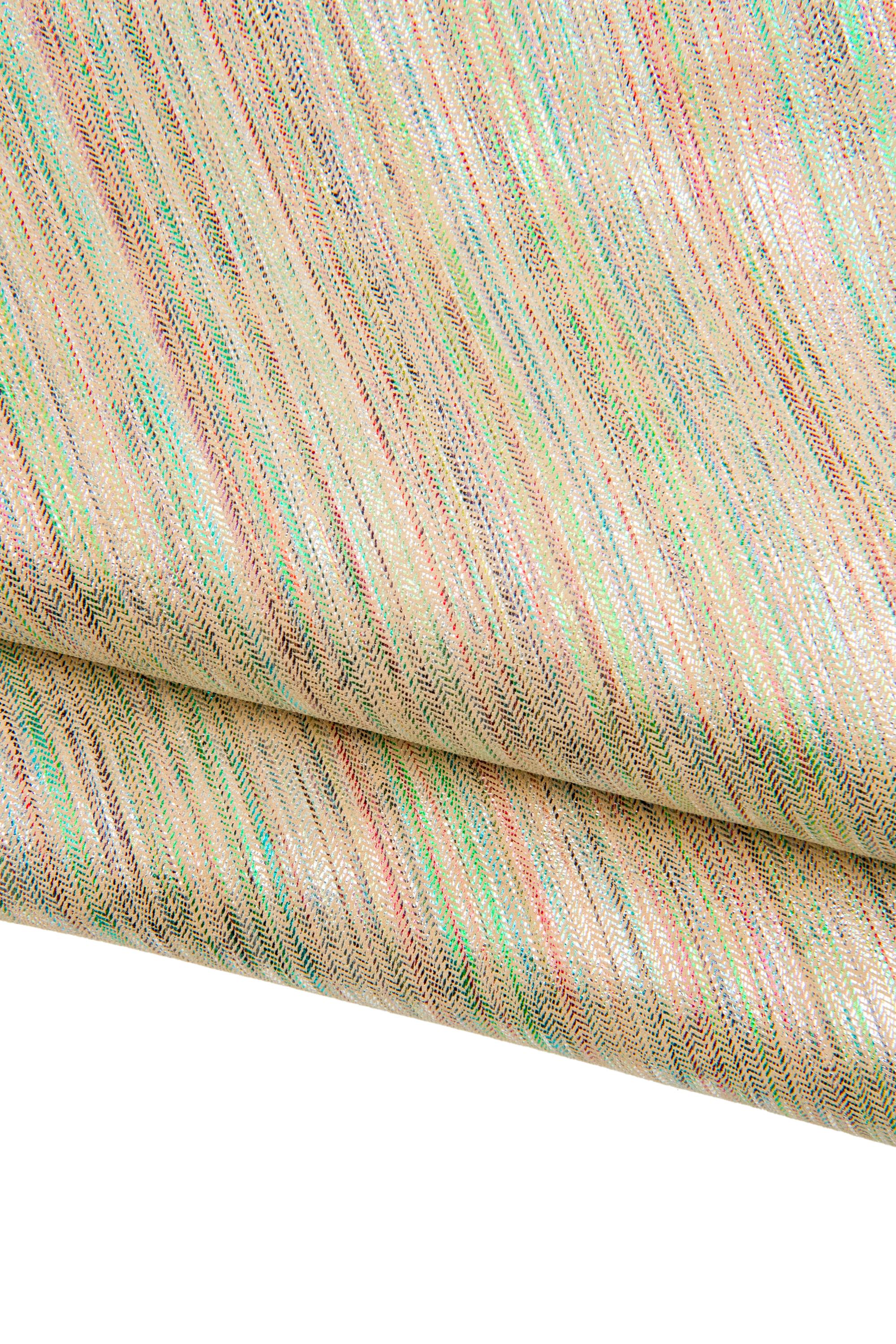 Iridescent Rainbow Leather Hide, Metallic multicolor Leather skin for Luxury craft B18709-mt(st) La Garzarara