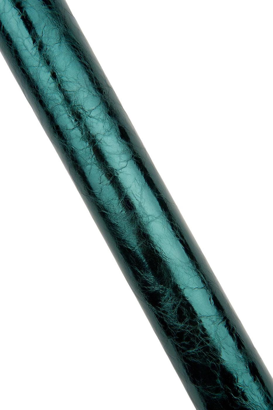GREEN METALLIC leather skin, wrinkled bright sparkle calfskin, soft cowhide for diy projects B18702-MT La Garzarara