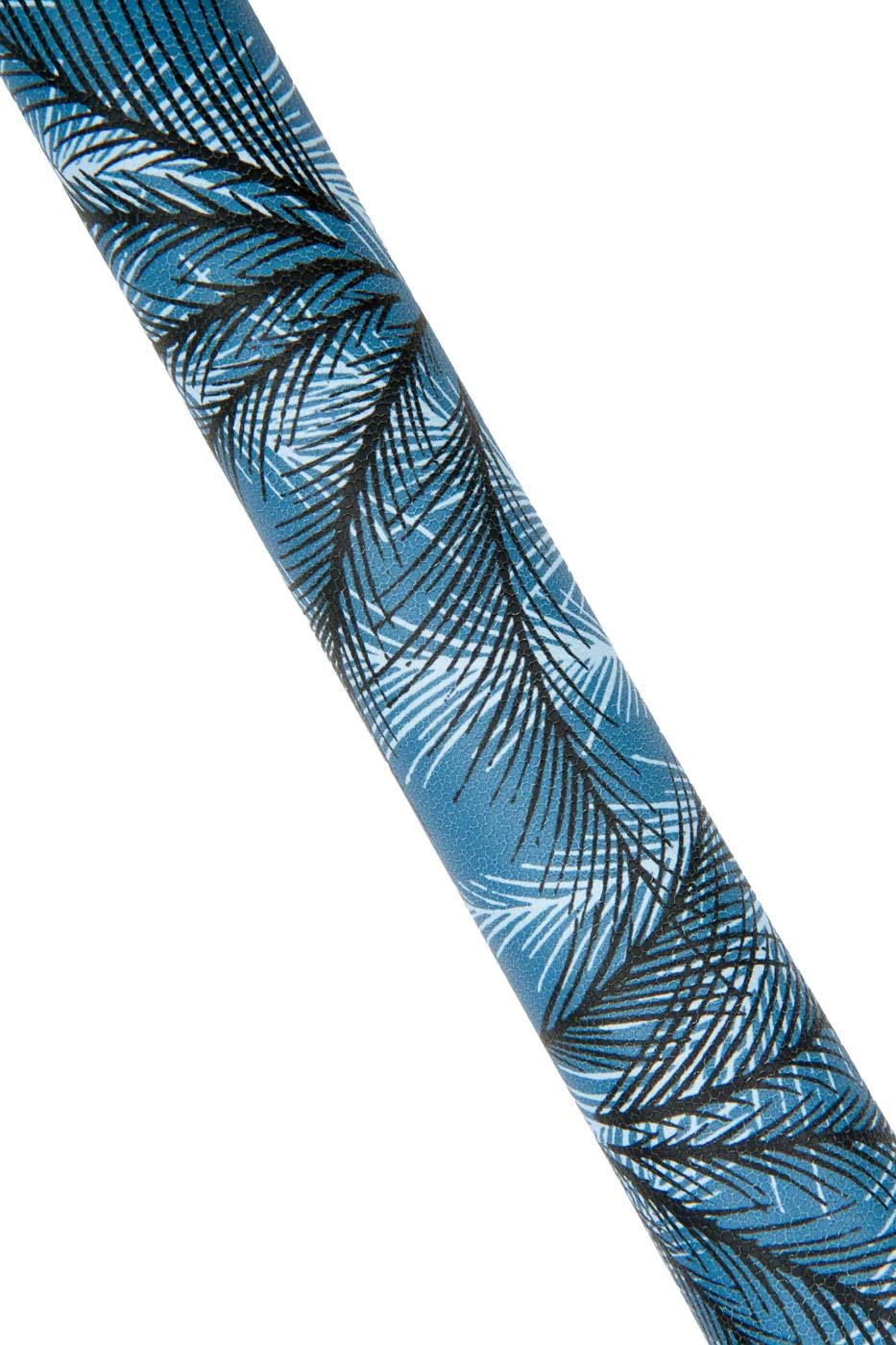 BLUE FLORAL printed leather hide, leaves pattern on semi stiff cowhide, matt calfskin for crafters B18719-ST La Garzarara