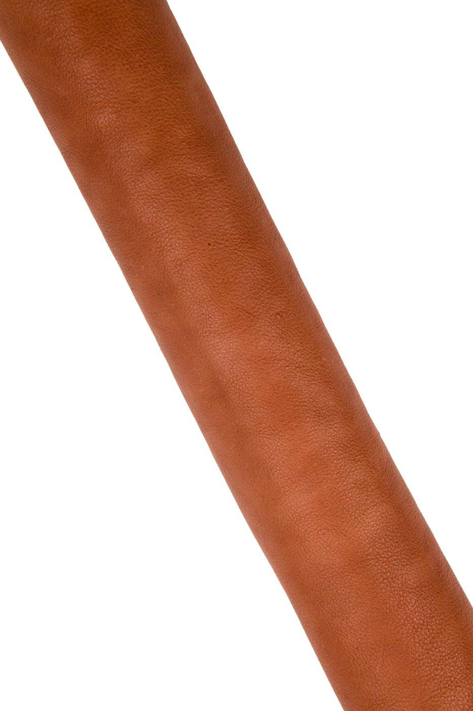 Rustic cognac leather hide, natural VEGETABLE tanned cowhide with fine soft grain, soft vintage calfskin for crafting B18716-VT La Garzarara