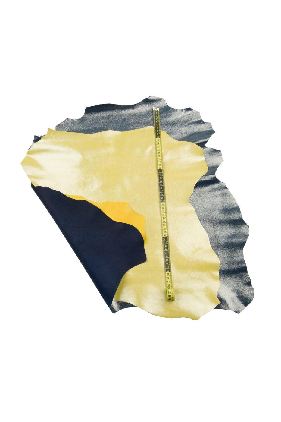 Sparkle leather skin, bright soft glitter goatskin for diy creations, blue yellow metallic suede hide B18713-MT La Garzarara