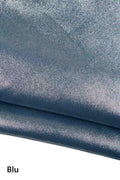 Sparkle leather skin, bright soft glitter goatskin for diy creations, blue yellow metallic suede hide B18713-MT La Garzarara