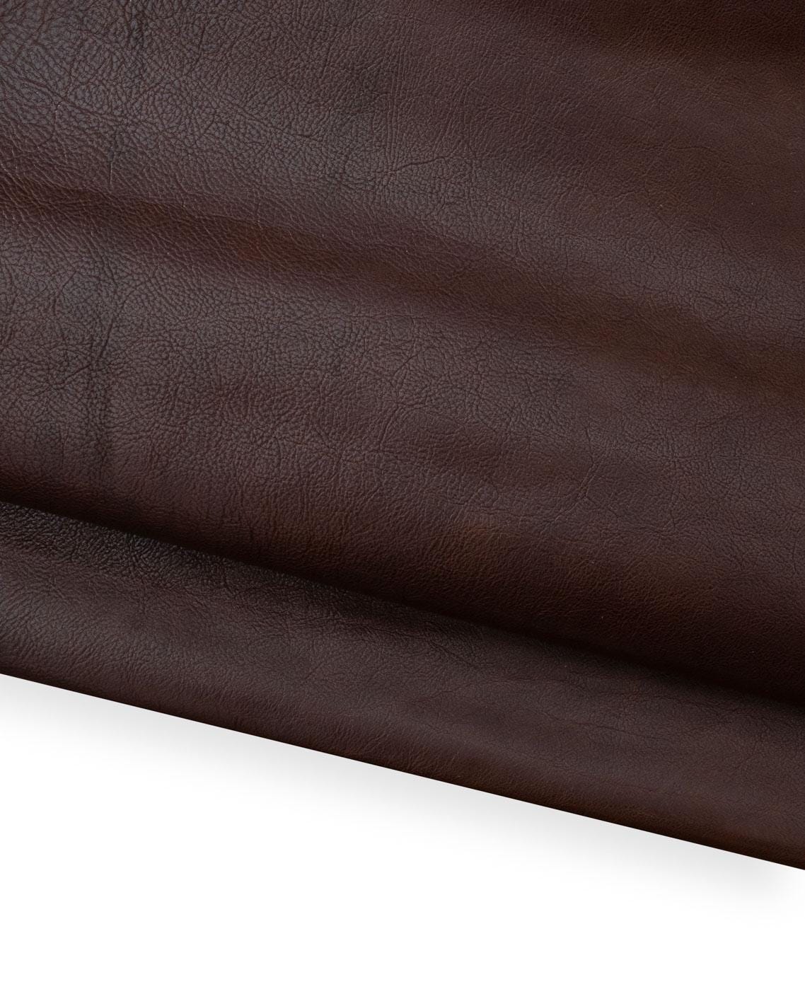 Brown Soft grain leather hide, sporty cowhide, casual genuine italian calfskin , veg tanned leather B18722-VT La Garzarara