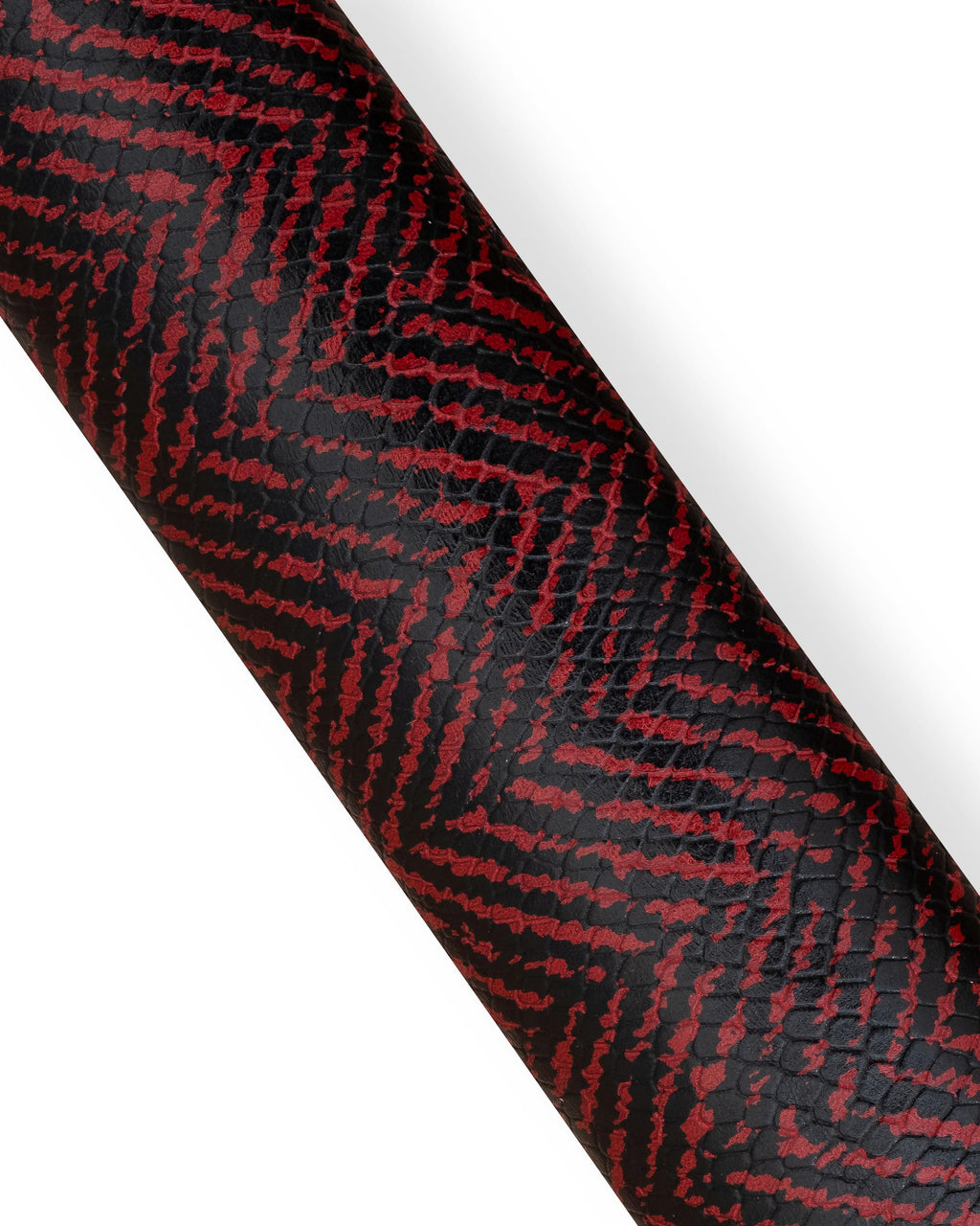 Black & Crimson Chevron Italian Leather Hide, Graphic Zigzag Pattern, geometric Leather for Bags, Shoes Crafts B18718-ST La Garzarara