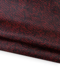 Black & Crimson Chevron Italian Leather Hide, Graphic Zigzag Pattern, geometric Leather for Bags, Shoes Crafts B18718-ST La Garzarara