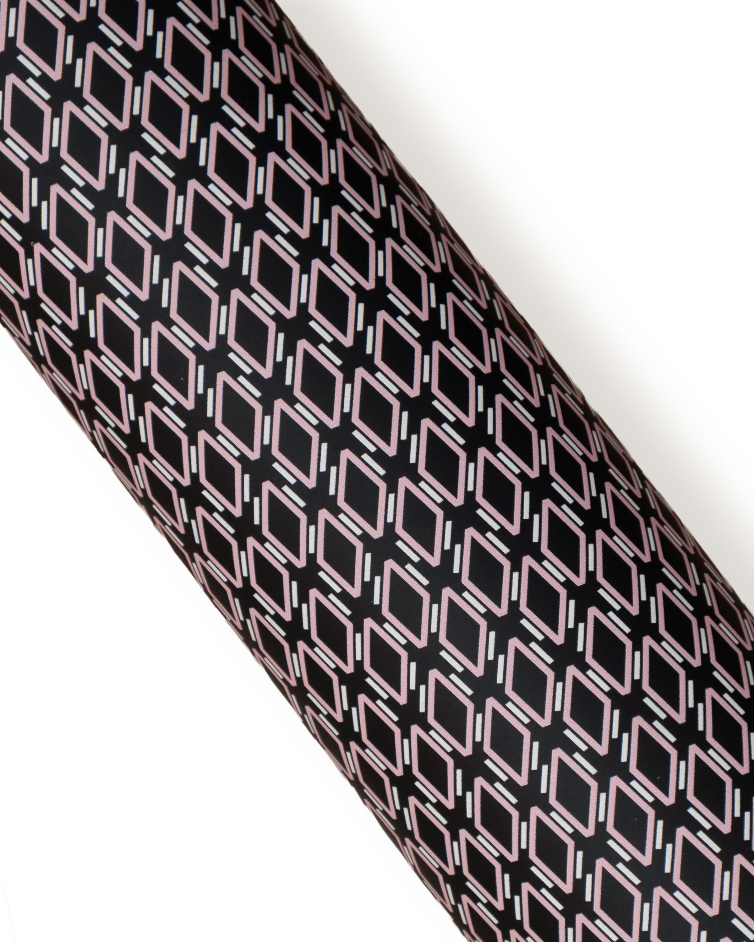 Black Printed Leather Hide, Geometric Diamond Patterned skin, textured geometric Leather for Crafts 1.0 - 1.2 mm B18774-ST La Garzarara