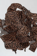 Leopard Cavallino Leather Scraps, Small Hair On Offcuts, Brown and Tan Animal Print Pieces for Jewelry and Crafts 4x2 inches La Garzarara
