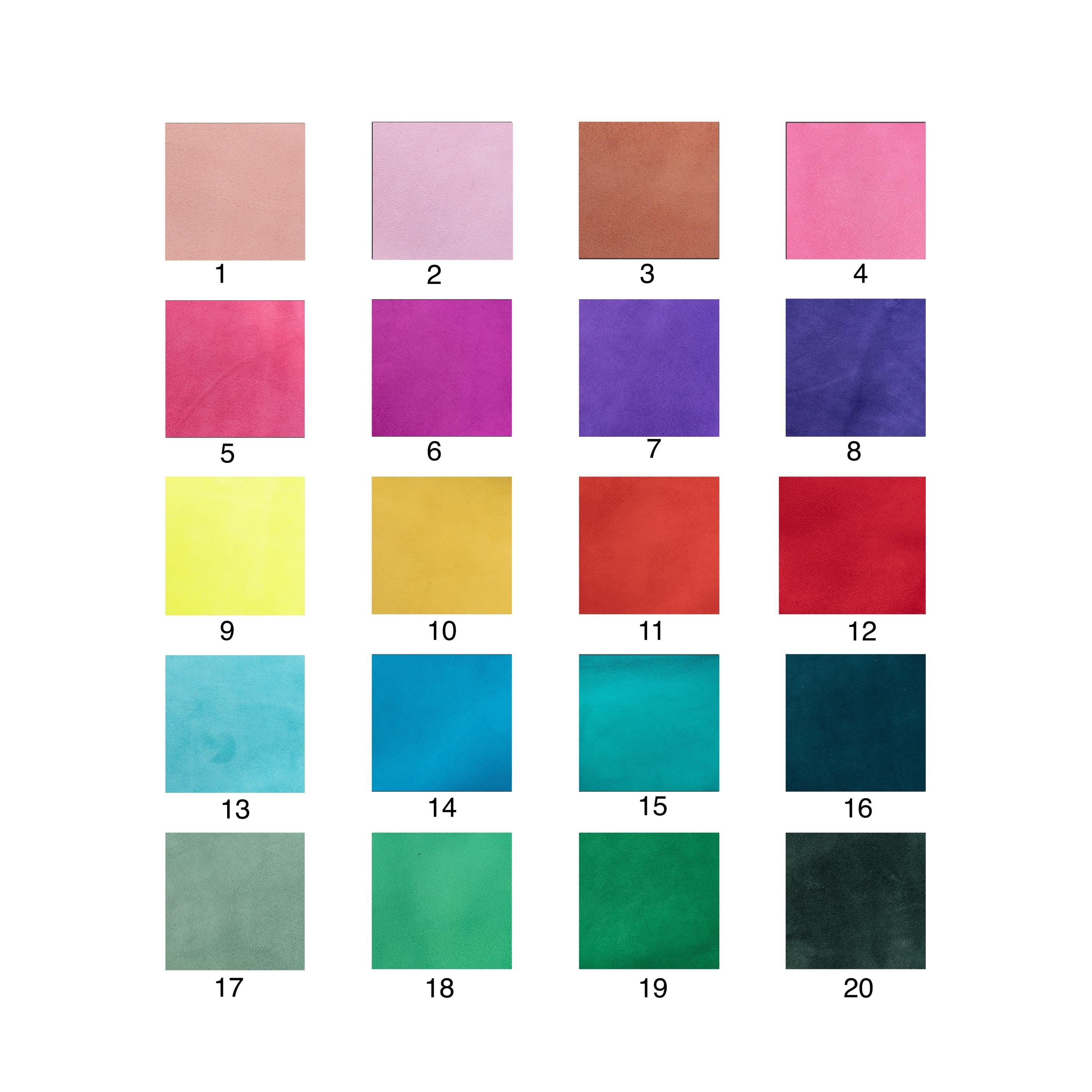 SUEDE leather assorted colors, soft velvety leather skin, suede hide solid bright colors choice leather for DIY projects B19137-TU