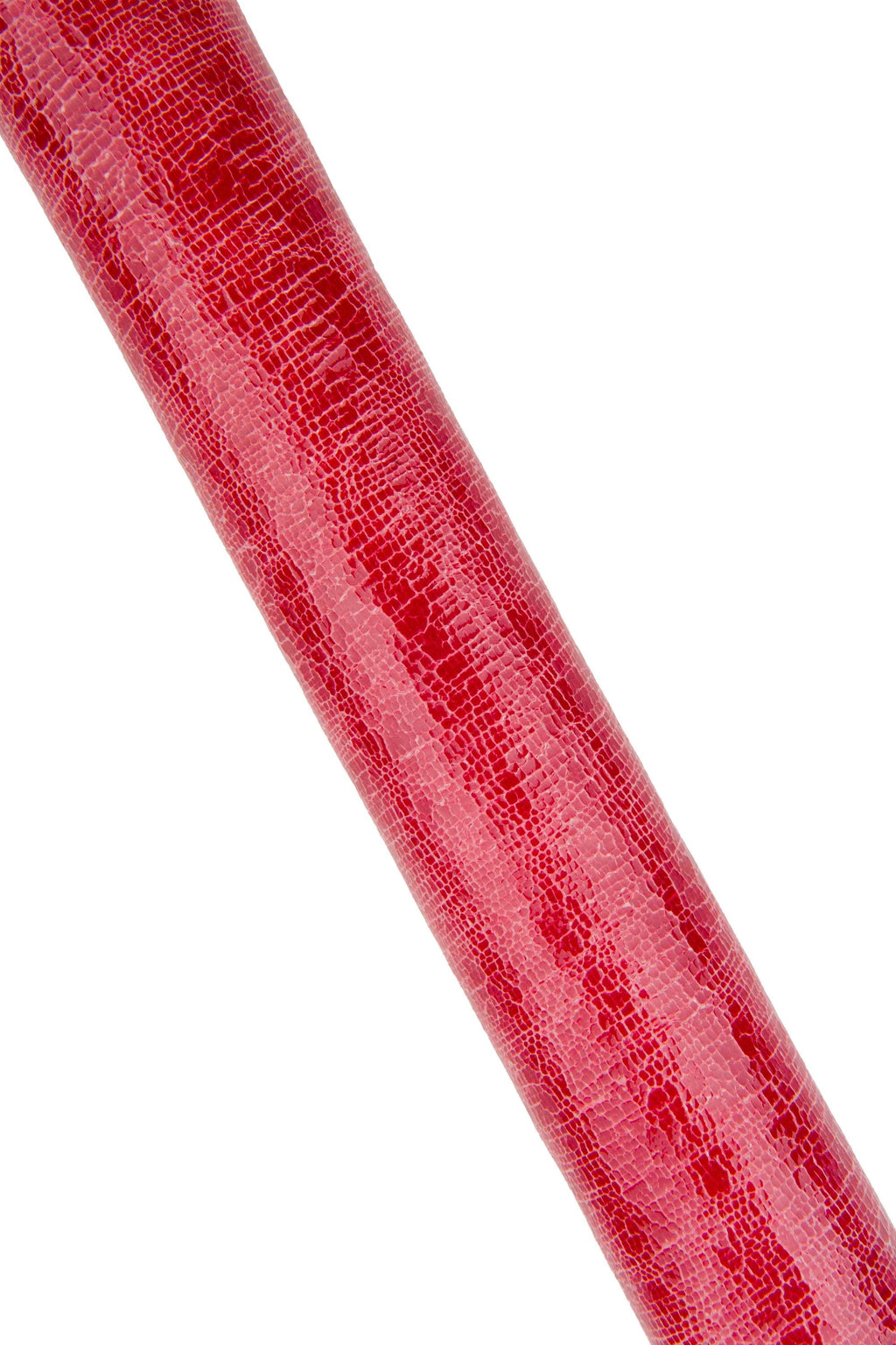 Red GLOSSY printed leather hide, CRACKLE texture on soft cowhide, metallic sporty calfskin for crafters B18715-ST La Garzarara