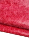 Red GLOSSY printed leather hide, CRACKLE texture on soft cowhide, metallic sporty calfskin for crafters B18715-ST La Garzarara