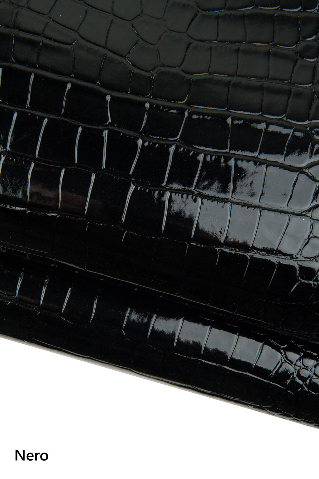 High Gloss Crocodile, patent croc Leather, ShinyAlligator Leather Hide for Designers B18670-ST La Garzarara