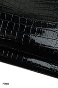 High Gloss Crocodile, patent croc Leather, ShinyAlligator Leather Hide for Designers B18670-ST La Garzarara