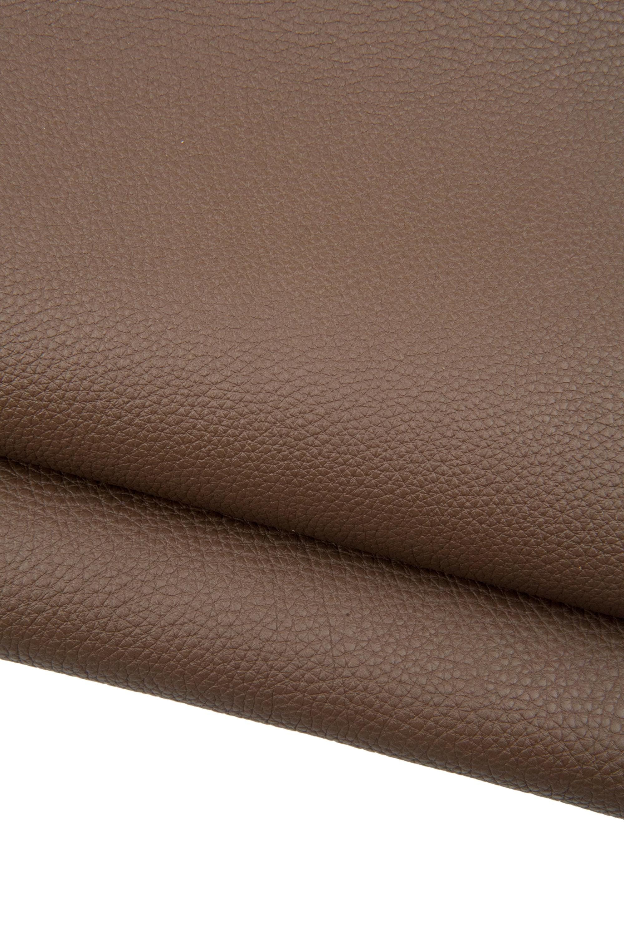 Taupe brown PEBBLE GRAIN printed cowhide, matt soft leather hide, thic calfskin - 1.9 - 2.0 mm B18764-TU La Garzarara