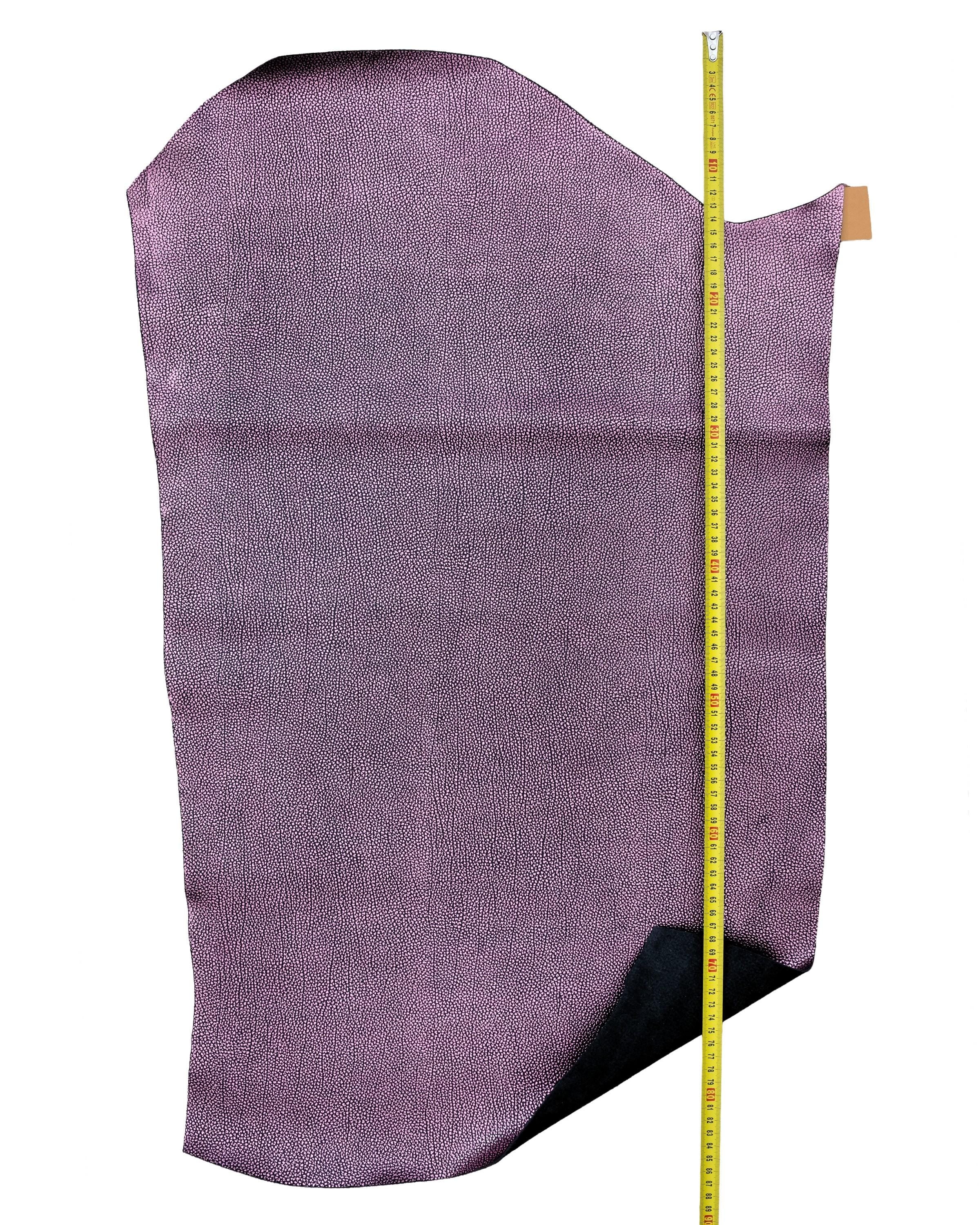 Purple embossed leather hide, Soft Metallic Shagreen Print Leather 1.5 - 1.6 mm B18701-MT(st) La Garzarara