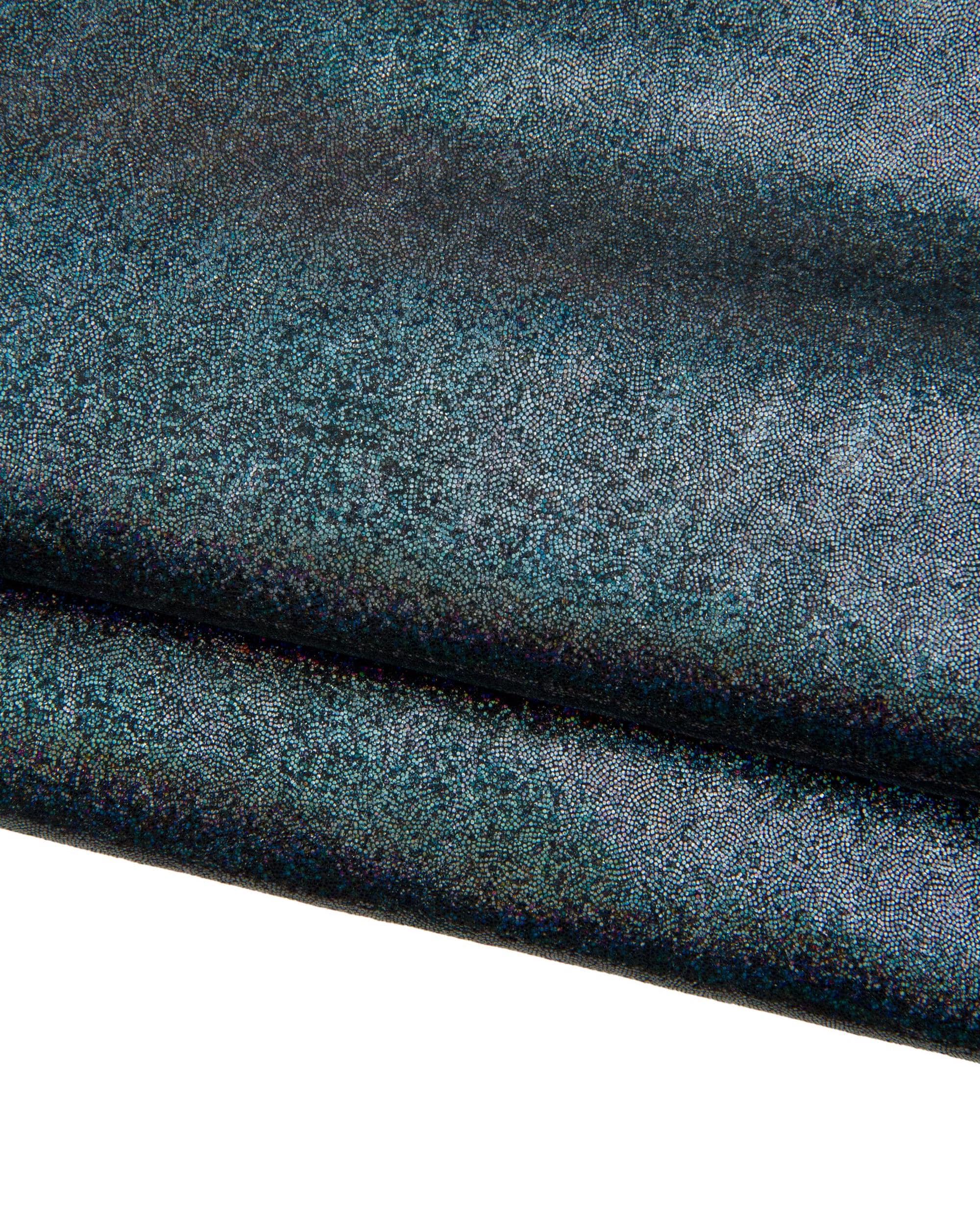 Shimmer METALLIC leather, gunmetal glitter skin, sparkle iridescent steel blue goatskin, B18706-MT La Garzarara