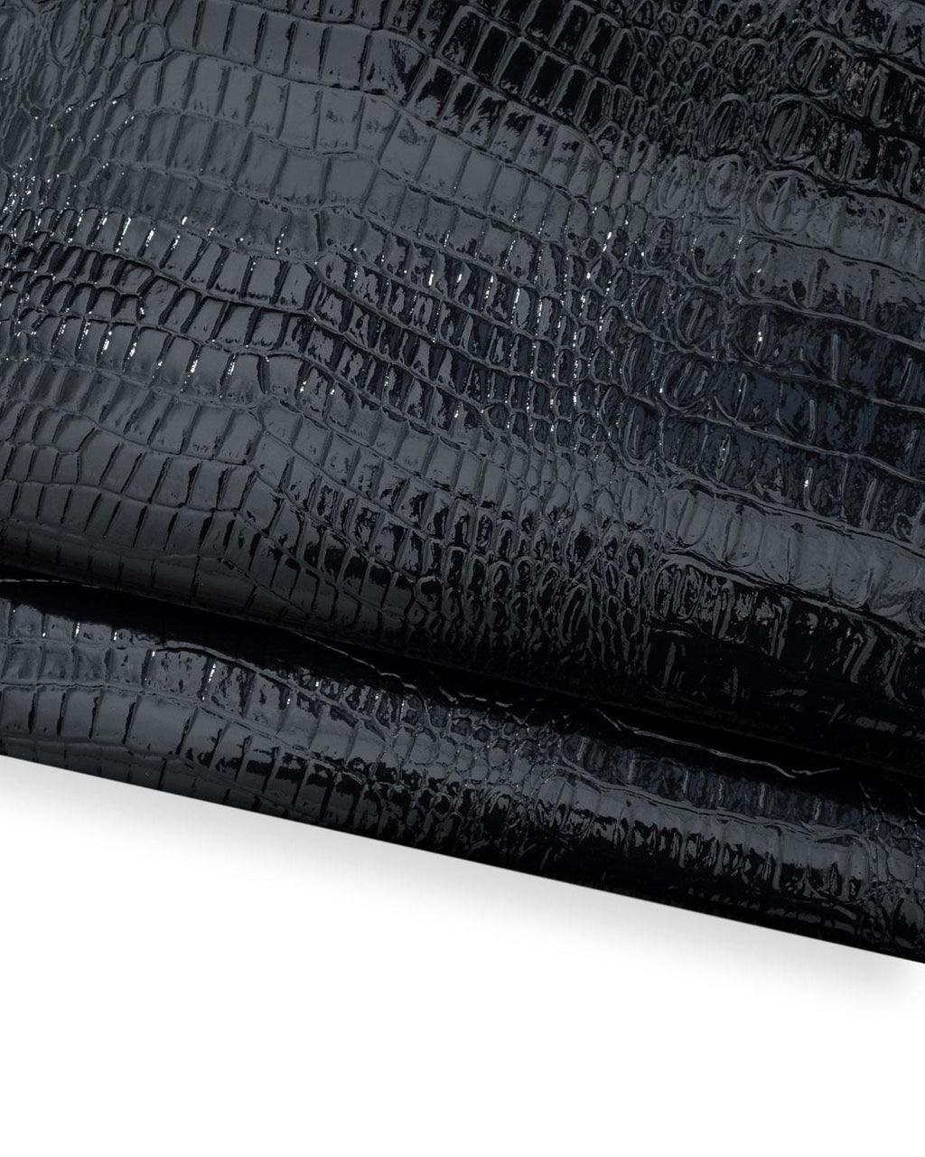 Gloss Dark blue CROCODILE, embossed leather hide, alligator printed PATENT cowhide, glossy calfskin 1.0 - 1.2 mm B18669-ST La Garzarara