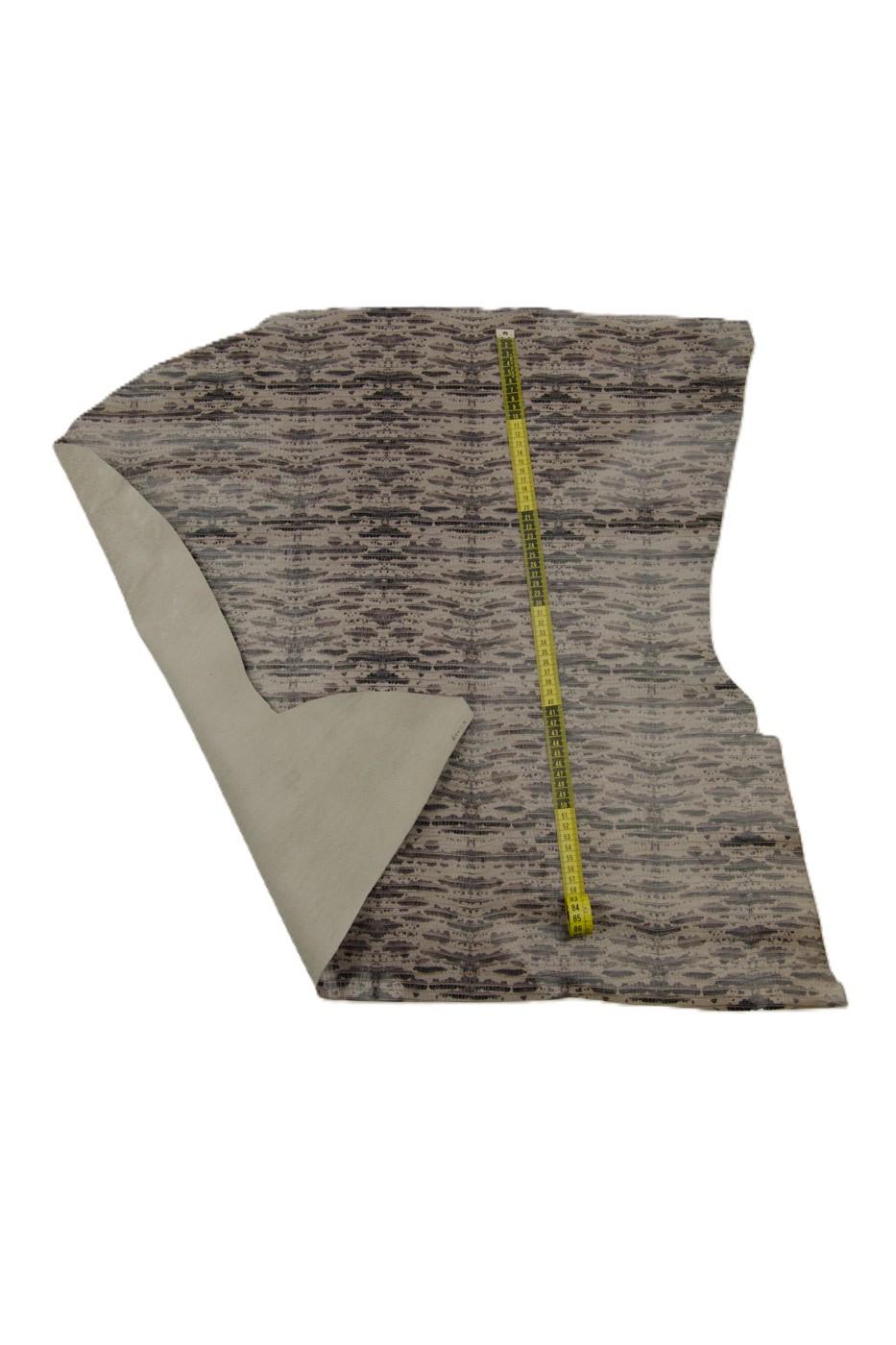 Grey Lizard textured leather hide, reptile printed calfskin, animal pattern on glossy soft cowhide B18732-ST La Garzarara