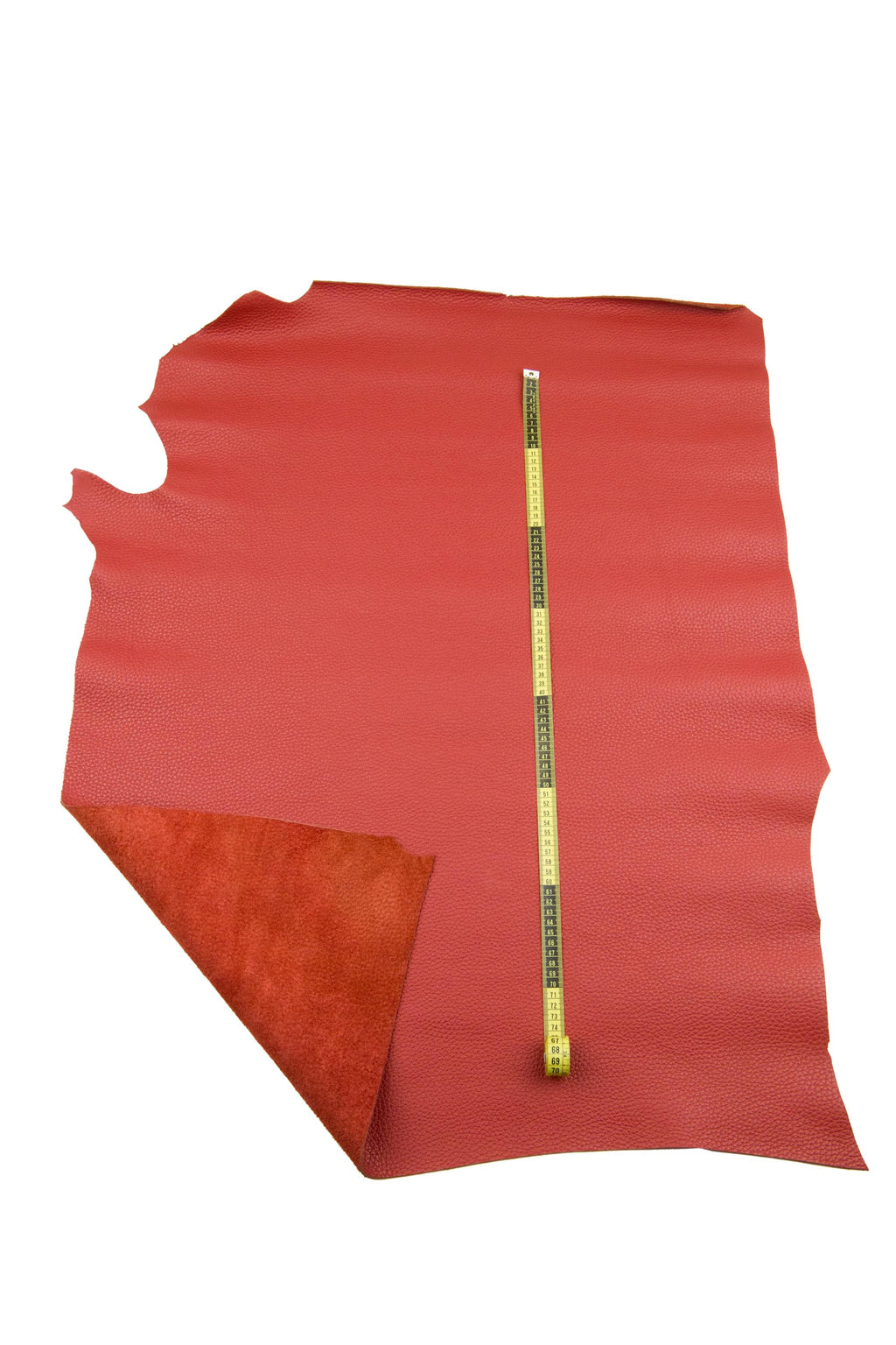 Brick red DEER printed leather hide, pebble GRAIN embossed calfskin, soft semi glossy genuine italian thick cowhide B18758-TU La Garzarara
