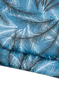 BLUE FLORAL printed leather hide, leaves pattern on semi stiff cowhide, matt calfskin for crafters B18719-ST La Garzarara