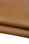 Tan PEBBLE GRAIN leather hide, semi glossy semi stiff calfskin, firm grain cowhide for crafters B18759-TU La Garzarara