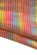Multicolor STRIPED printed leather skin, tan snake textured goatskin, RAINBOW textured hide B18960-MT(st) La Garzarara