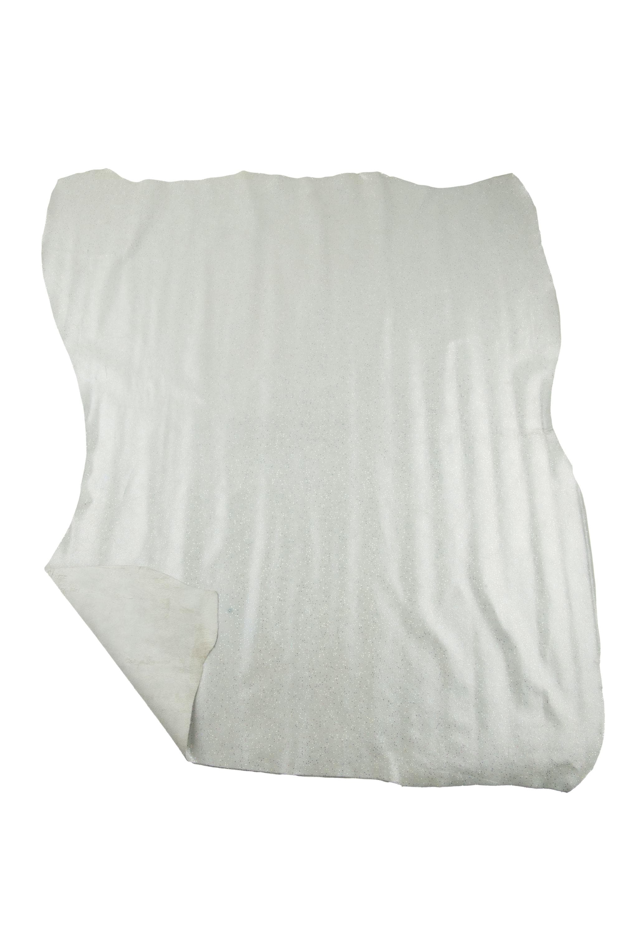 Sparkle White Leather Hide, Glitter Metallic Leather skin, iridescent dots on goat 0.7 - 0.9 mm B18802-MT(st) La Garzarara