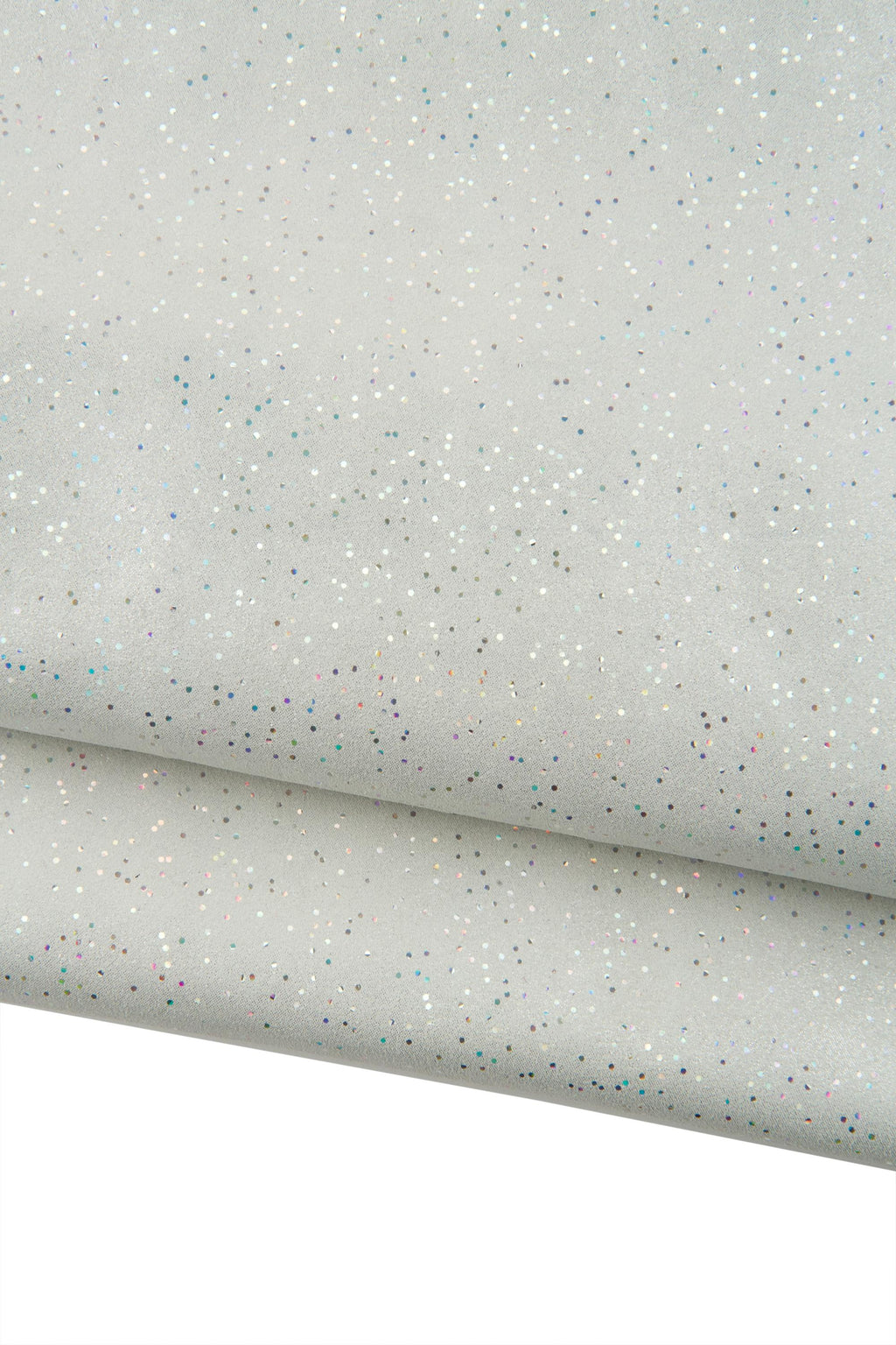 Sparkle White Leather Hide, Glitter Metallic Leather skin, iridescent dots on goat 0.7 - 0.9 mm B18802-MT(st) La Garzarara