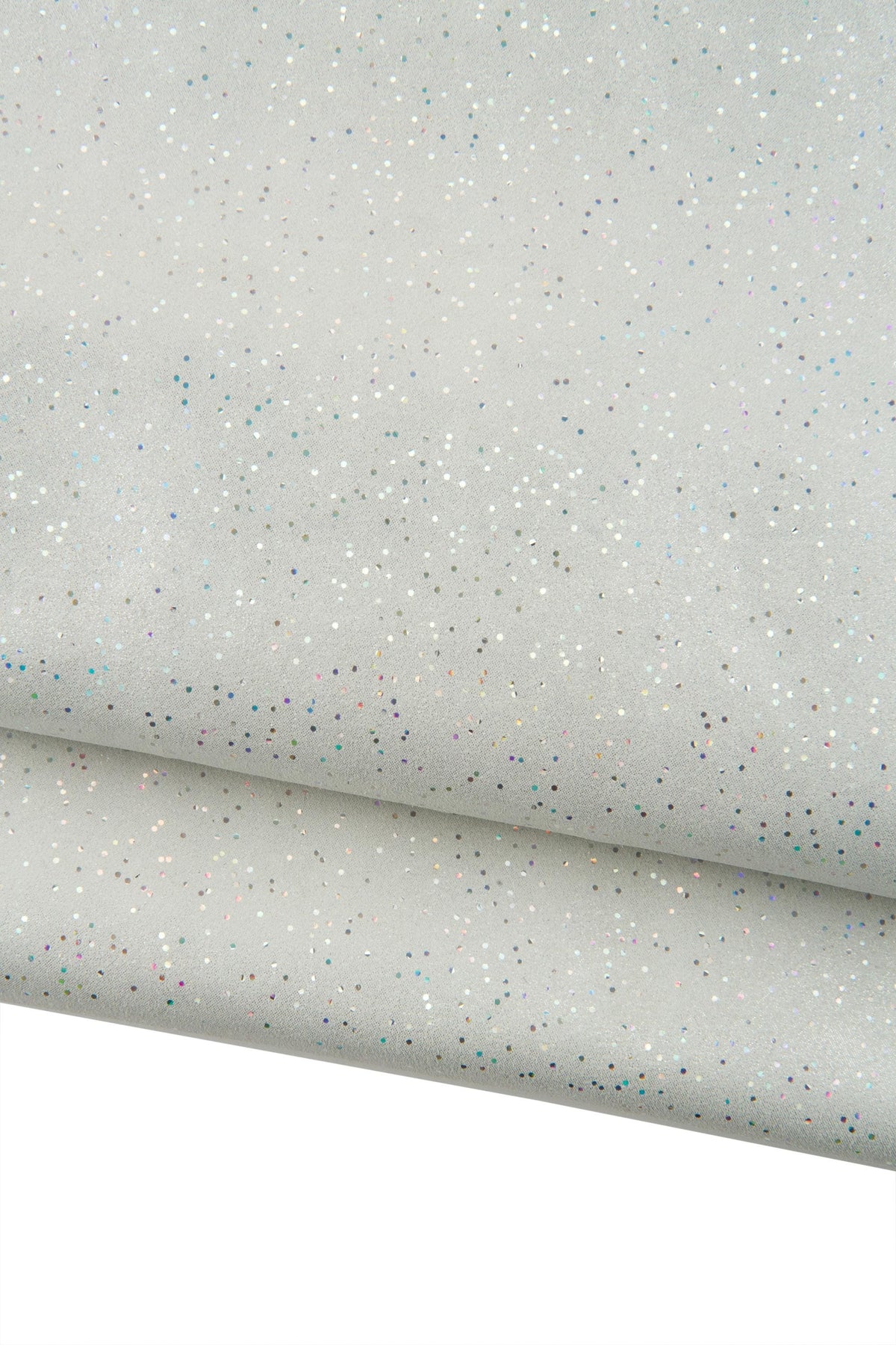 Sparkle White Leather Hide, Glitter Metallic Leather skin, iridescent dots on goat 0.7 - 0.9 mm B18802-MT(st) La Garzarara