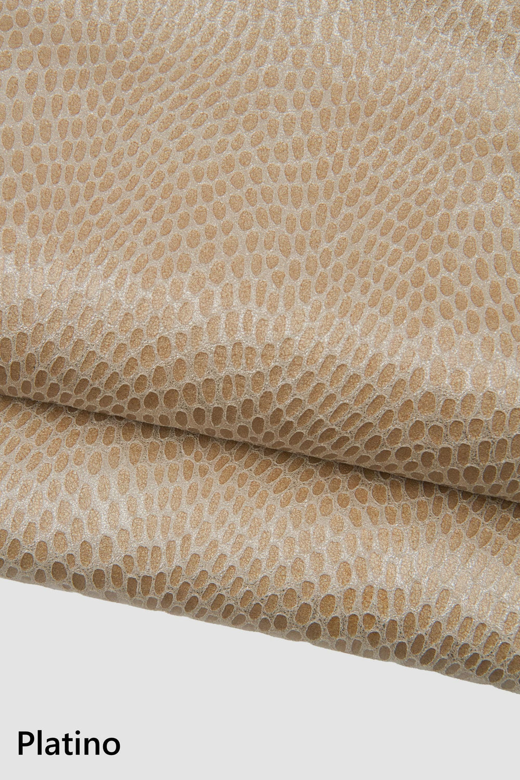 Metallic Lizard Leather Hide, Platinum Bronze Italian reptile Leather, Soft glossy snake goatskin B18751-MT(st) La Garzarara