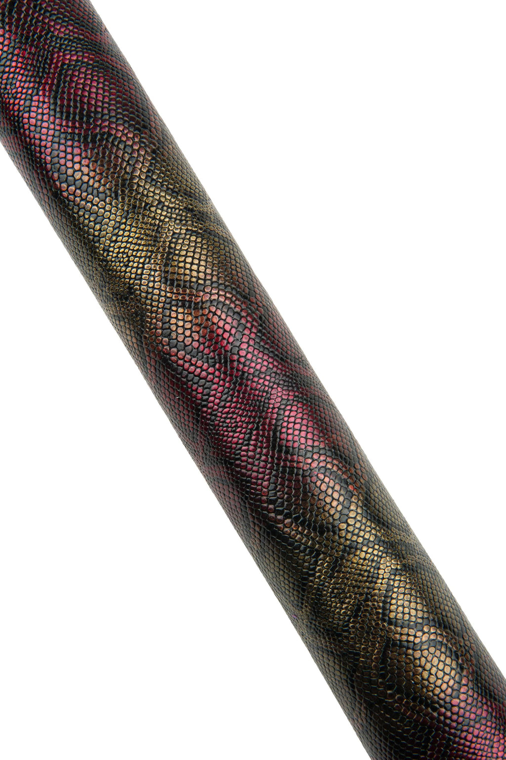 Gold - burgundy STRIPED PYTHON printed cowhide, snake embossed glossy leather skin, soft calfskin for crafting B18892-ST La Garzarara